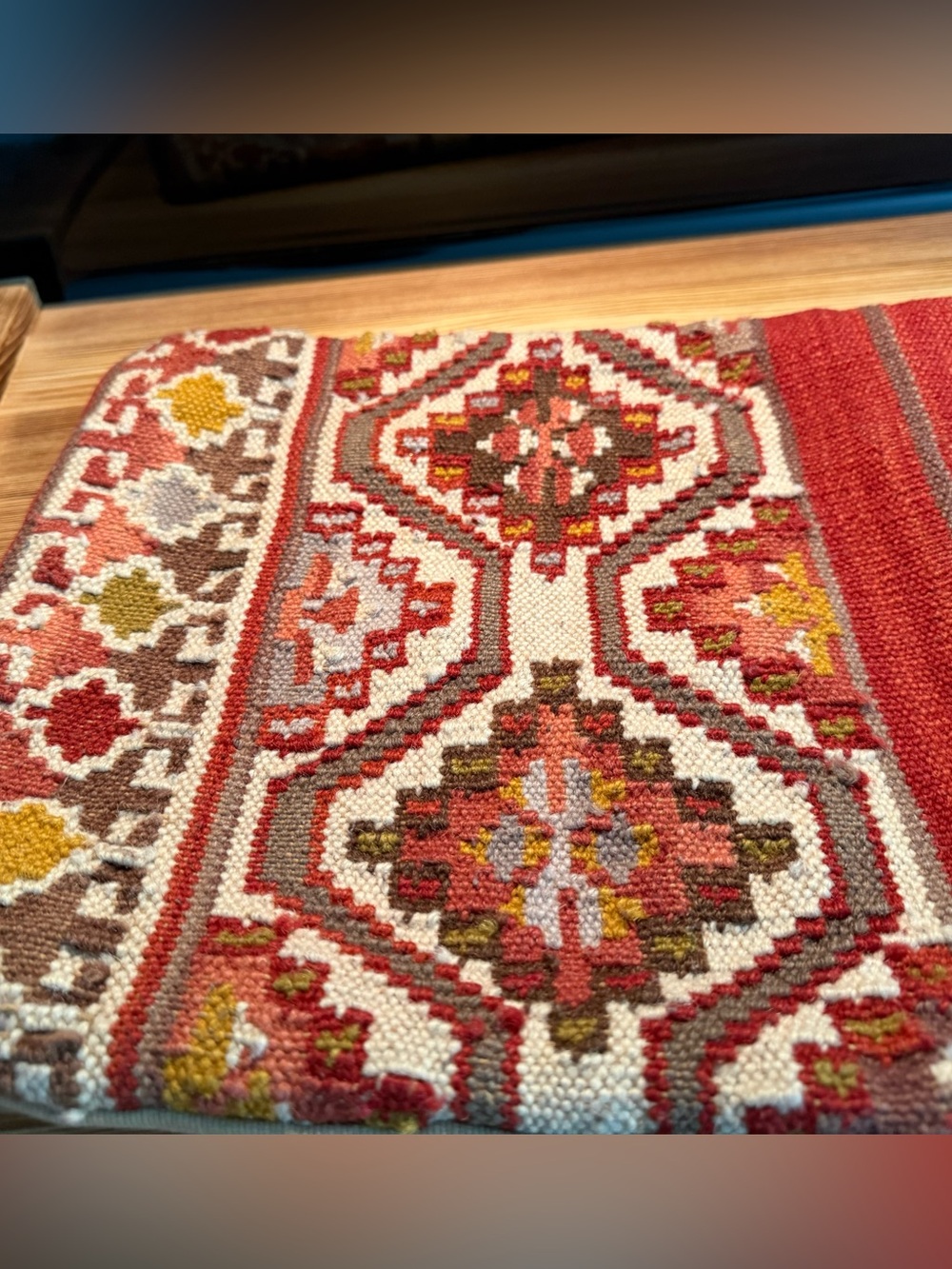 Pottery Barn Mahal Tribal Lumbar Pillow Cover, 12X24” Red Multi - Picture 2 of 8